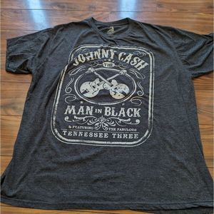 Mens Johnny Cash Gray with White Tshirt by Zion Rootswear size XXL 2014 Faded